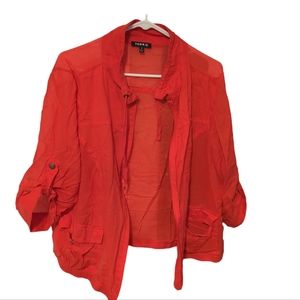 Torrid Bright Orange Zipper Blouse